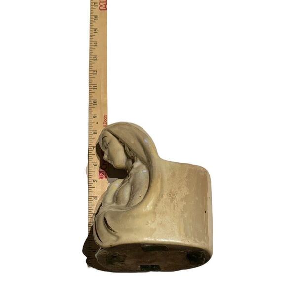 Ceramic Porcelain Madonna Mary VTG Praying Planter Statue Gold Painted READ - Picture 9 of 9